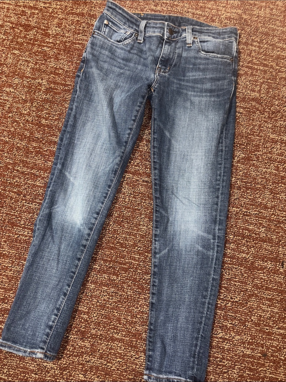 Ralph Lauren denim supply straight crop dark wash distressed low rise jeans 28